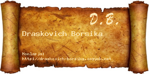 Draskovich Borsika névjegykártya